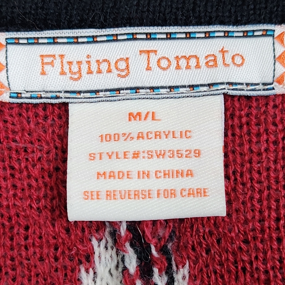 Flying Tomato Fringe Aztec Southwestern Print Shrug Kimono Women's Size Medium - Picture 7 of 8